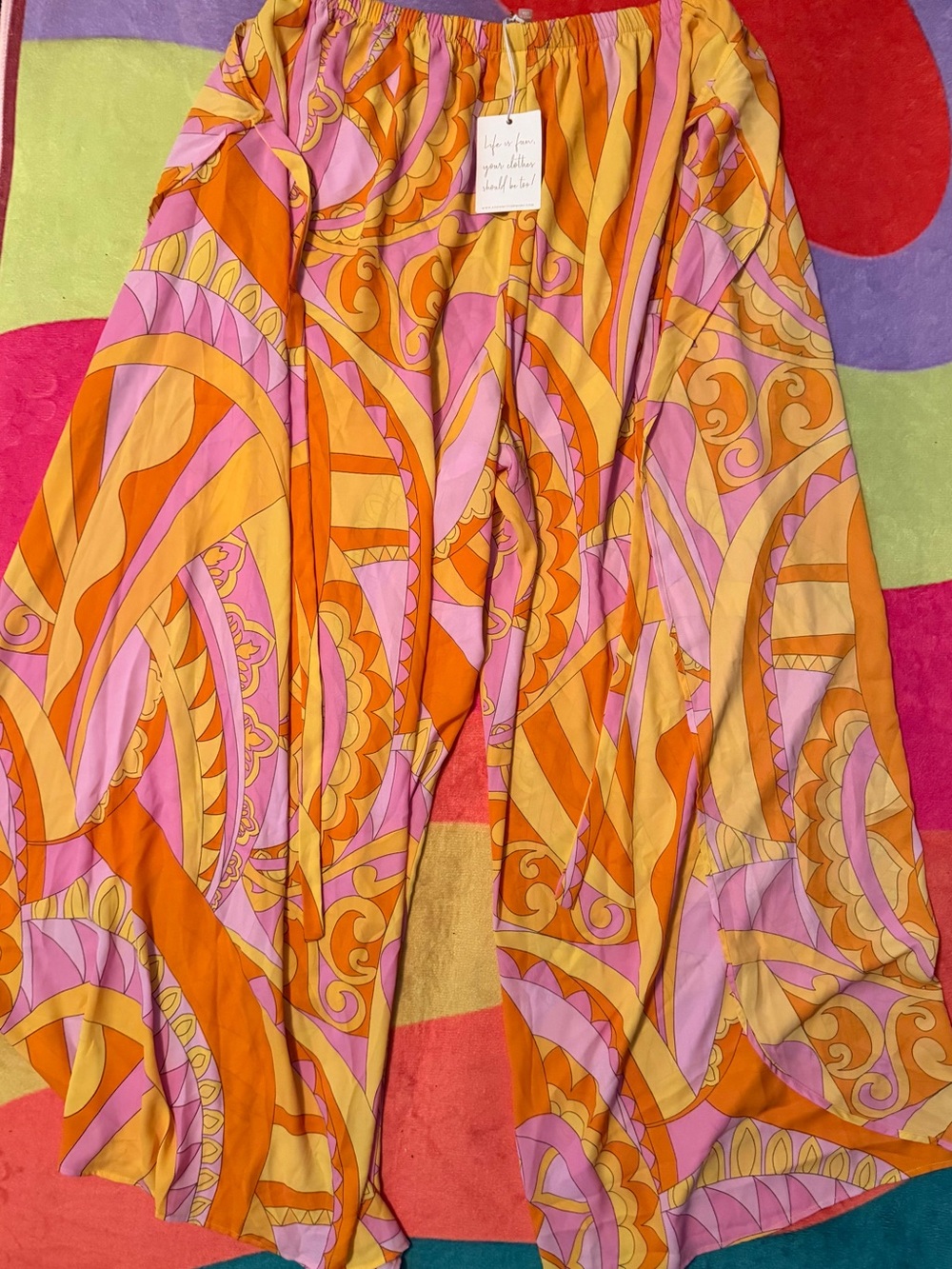 Show Me Your MuMu Pink, Orange & Yellow Circle Skirt